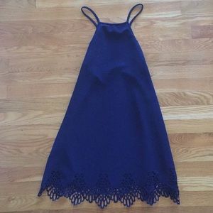 High Neck Navy Casual Dress